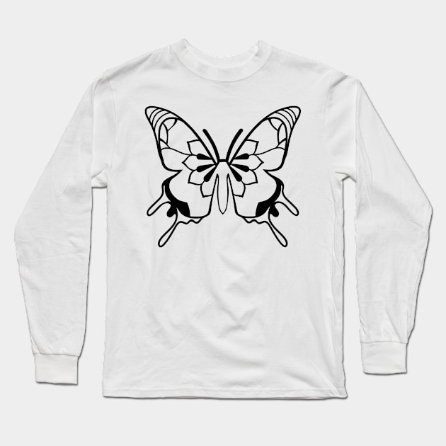 Art Butterfly Long Sleeve T-Shirt by Design Anbay